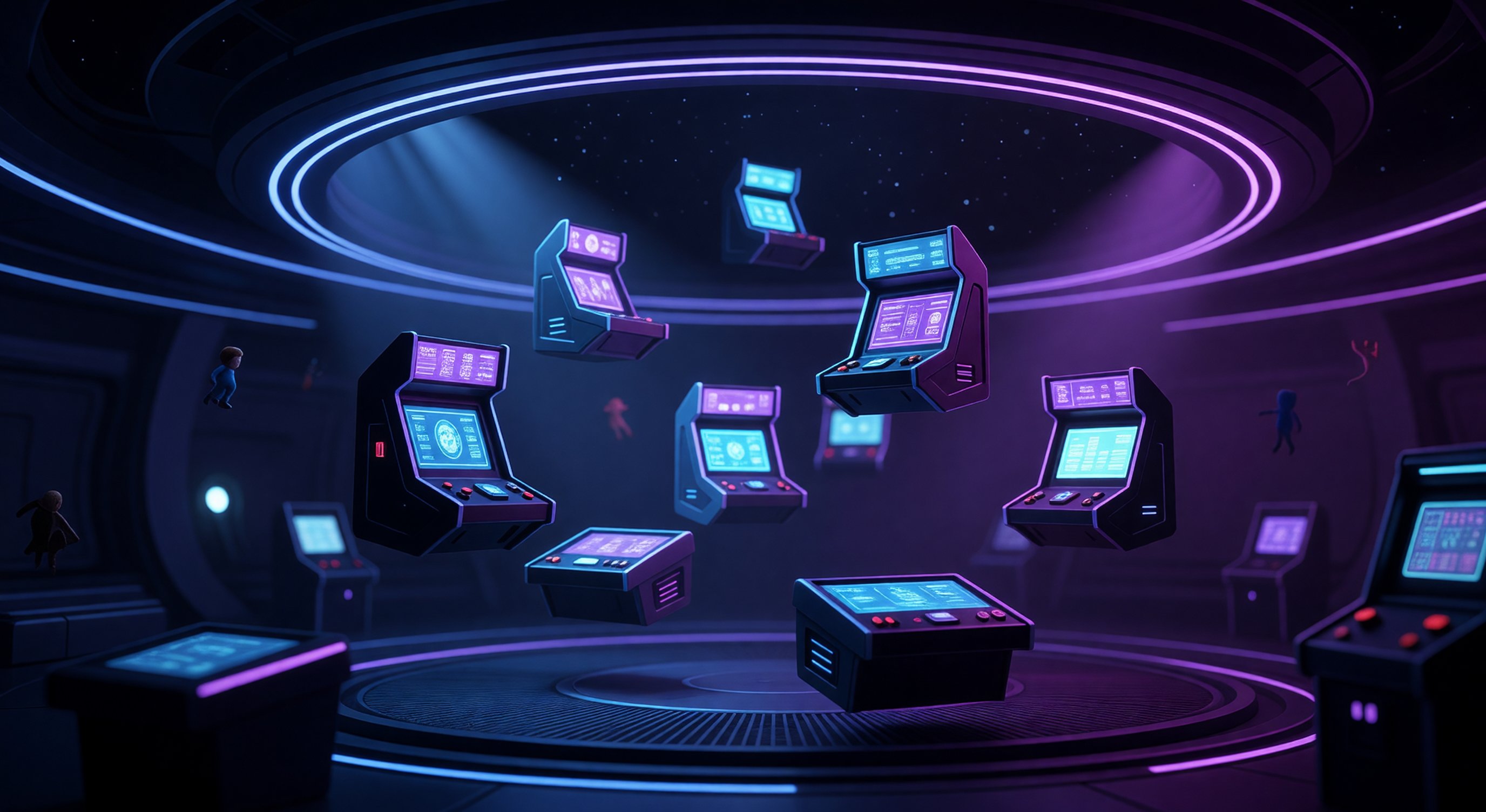 Holographic game environment aboard space station